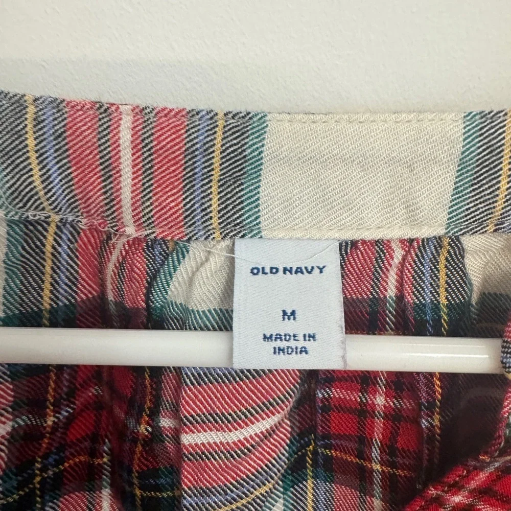 Old Navy Red and Black Cuffed Sleeve Button Down Shirt